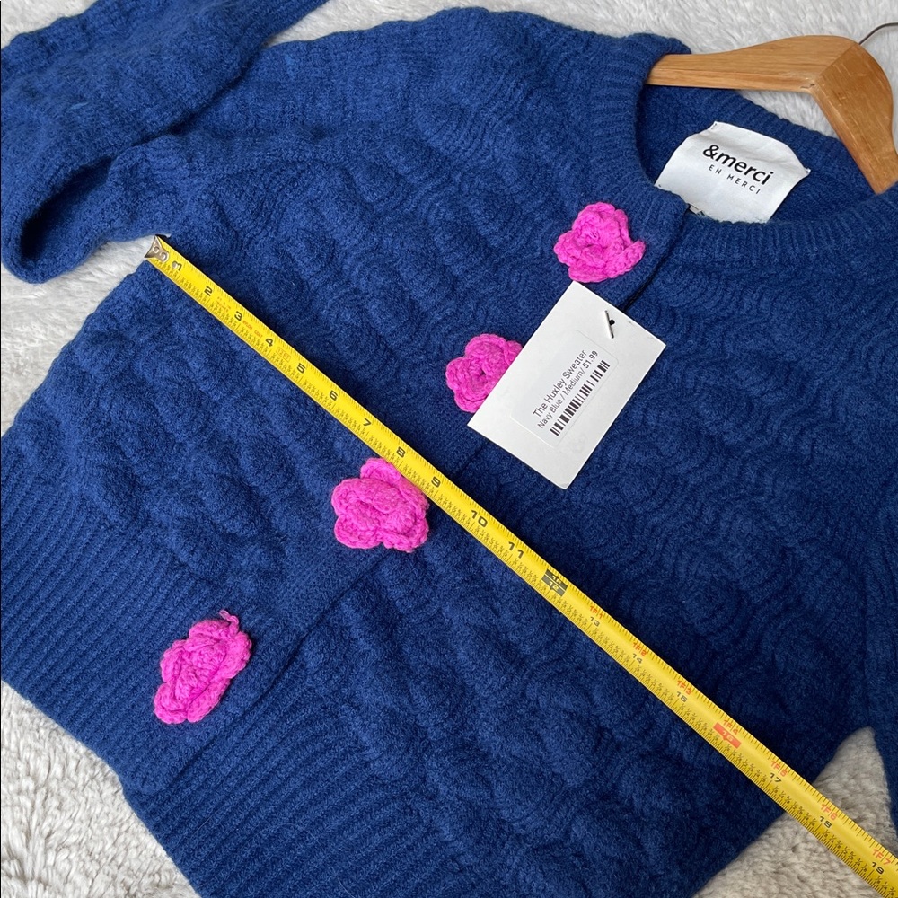 & Merci En Merci The Huxley Sweater cardigan in navy Size M - Picture 8 of 9